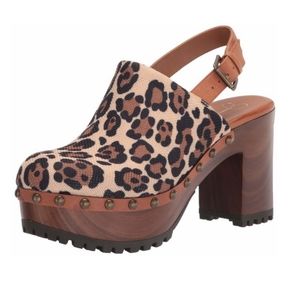 Jessica Simpson Tiarah Clog Natural Leopard Print 7.5